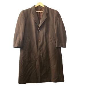 SILVER CLOUD wool/nylon/cashmere Blend Brown/Rust Dress overcoat size 46 Long